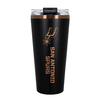 San Antonio Spurs 32oz Black and Copper Big Slim with Straw