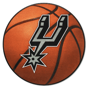 San Antonio Spurs Basketball Rug - 27in. Diameter