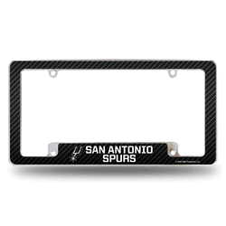 San Antonio Spurs Black 12" x 6" Chrome All Over Automotive License Plate Frame