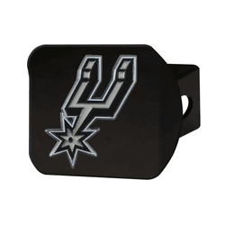 San Antonio Spurs Black Metal Hitch Cover - 3D Color Emblem