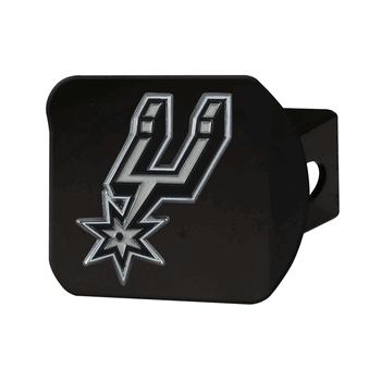 San Antonio Spurs Black Metal Hitch Cover - 3D Color Emblem