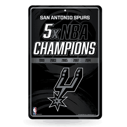 San Antonio Spurs Champ 11" x 17" Metal Home Dcor Sign