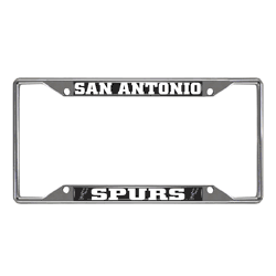 San Antonio Spurs Chrome Metal License Plate Frame, 6.25in x 12.25in
