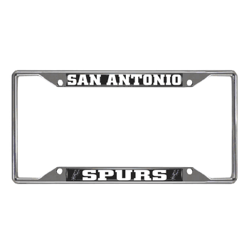 San Antonio Spurs Chrome Metal License Plate Frame, 6.25in x 12.25in