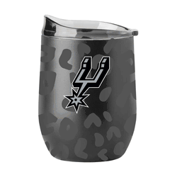 San Antonio Spurs Leopard 16oz Black Powdercoat Curved Beverage