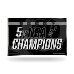 San Antonio Spurs Multi Champ 3' x 5' Banner Flag