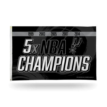 San Antonio Spurs Multi Champ 3' x 5' Banner Flag