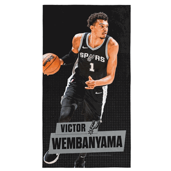 San Antonio Spurs NBA Victor Wembanyama Beach Towel, 30x60 inches
