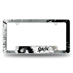 San Antonio Spurs Tie Dye 12" x 6" Chrome All Over Automotive License Plate Frame