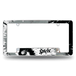 San Antonio Spurs Tie Dye 12" x 6" Chrome All Over Automotive License Plate Frame for Car/Truck/SUV