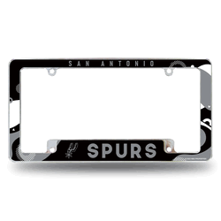 San Antonio Spurs Wave 12" x 6" Chrome All Over Automotive License Plate Frame
