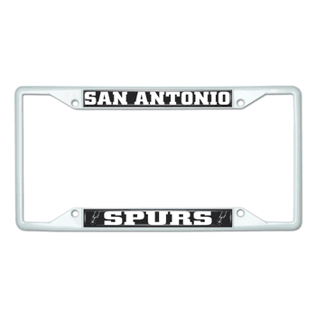 San Antonio Spurs White Metal License Plate Frame - 6.25