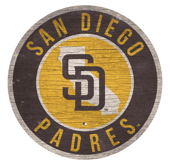 San Diego Padres 12 in. Circle w/ State Sign