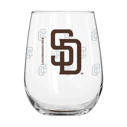 San Diego Padres 16oz Satin Etch Curved Beverage Glass