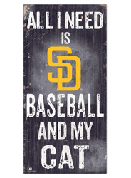 San Diego Padres Baseball and My Cat 6x12 Sign