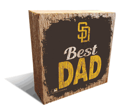 San Diego Padres Best Dad 6x6 Wood Block