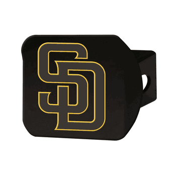 San Diego Padres Black Metal Hitch Cover - 3D Color Emblem