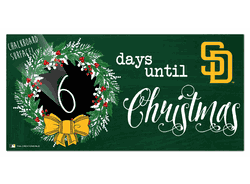 San Diego Padres Chalk Christmas Countdown 6x12 Sign