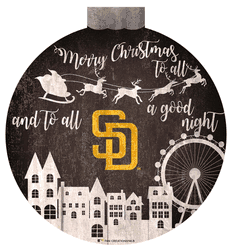 San Diego Padres Christmas Village 12in Wall Art