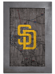 San Diego Padres City Map 11x19 Sign