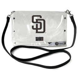 San Diego Padres Clear Envelope Purse STRAP <B><font color="RED">CLEARANCE SALE - LIMITED QUANTITIES AT THIS PRICE</b></font>