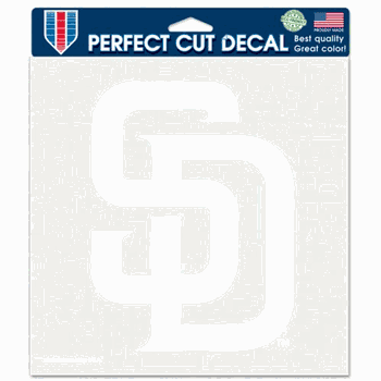 San Diego Padres Decal 8x8 Die Cut White