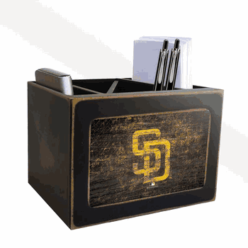 San Diego Padres Distressed Desktop Organizer w/Team Color