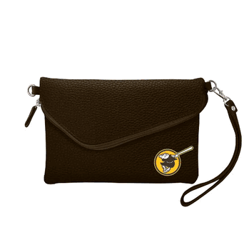 San Diego Padres Fold Over Crossbody Pebble Brwn-Alt