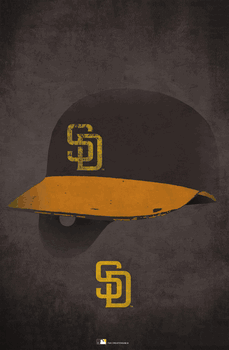 San Diego Padres Ghost Helmet 17x26