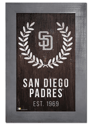 San Diego Padres Laurel Wreath 11x19 Sign