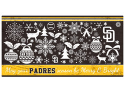 San Diego Padres Merry and Bright 6x12 Sign