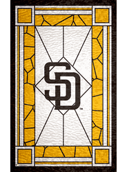 San Diego Padres Stained Glass 11x19 Wood Sign
