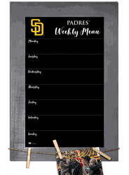 San Diego Padres Weekly Chalkboard with frame & clothespins 11x19 Sign