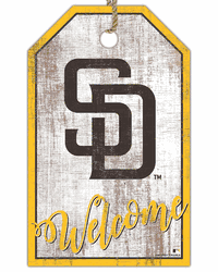 San Diego Padres Welcome Team Tag 11x19 Sign