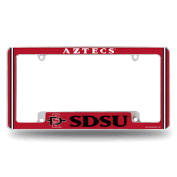 San Diego State Aztecs Classic 12" x 6" Chrome All Over Automotive License Plate Frame