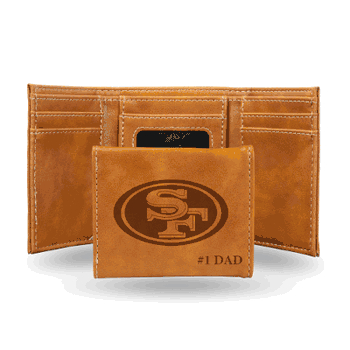 San Francisco 49ers #1 DAD Laser Engraved Tri-Fold Wallet