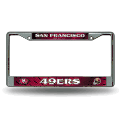 San Francisco 49ers  12" x 6" Chrome Frame With Decal Inserts