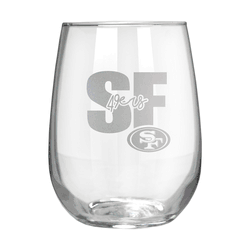 San Francisco 49ers 17oz Stemmless Wine Glass