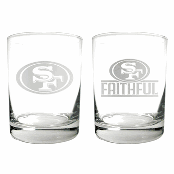 San Francisco 49ers 2pc Rocks Glass Set