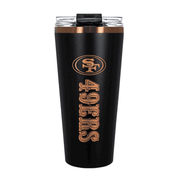 San Francisco 49ers 32oz Black and Copper Big Slim with Straw