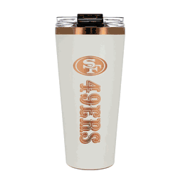 San Francisco 49ers 32oz Crme and Copper Big Slim Tumbler with Straw