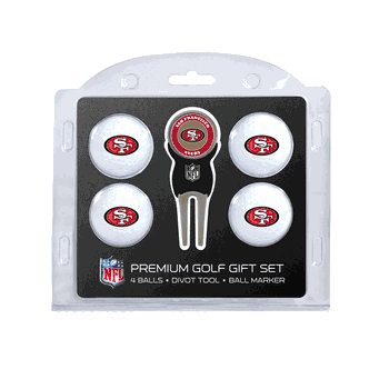 San Francisco 49ers 4 Ball Gift Set + Divot Tool & Marker