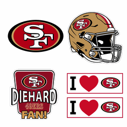 San Francisco 49ers 5 pack of 4 inch Decals