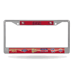 San Francisco 49ers 5x Multi Champ 12" x 6" Chrome Frame With Decal Inserts