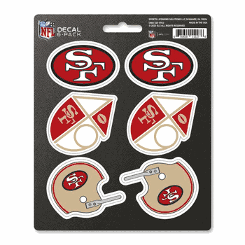 San Francisco 49ers 6 Count Mini Decal Sticker Pack