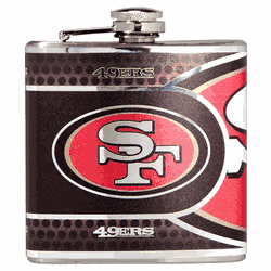 San Francisco 49ers 6oz Stainless Steel Flask with Metallic Graphics