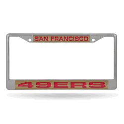 San Francisco 49ers Alternate 12" x 6" Laser Cut Chrome Frame