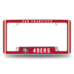 San Francisco 49ers Alternate Design All Over Chrome Frame