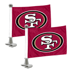 San Francisco 49ers Ambassador Car Flags - 2 Pack Mini Auto Flags, 4in X 6in