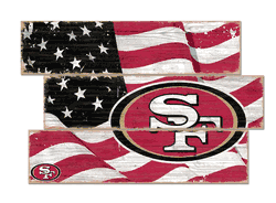 San Francisco 49ers American Flag 3 Plank